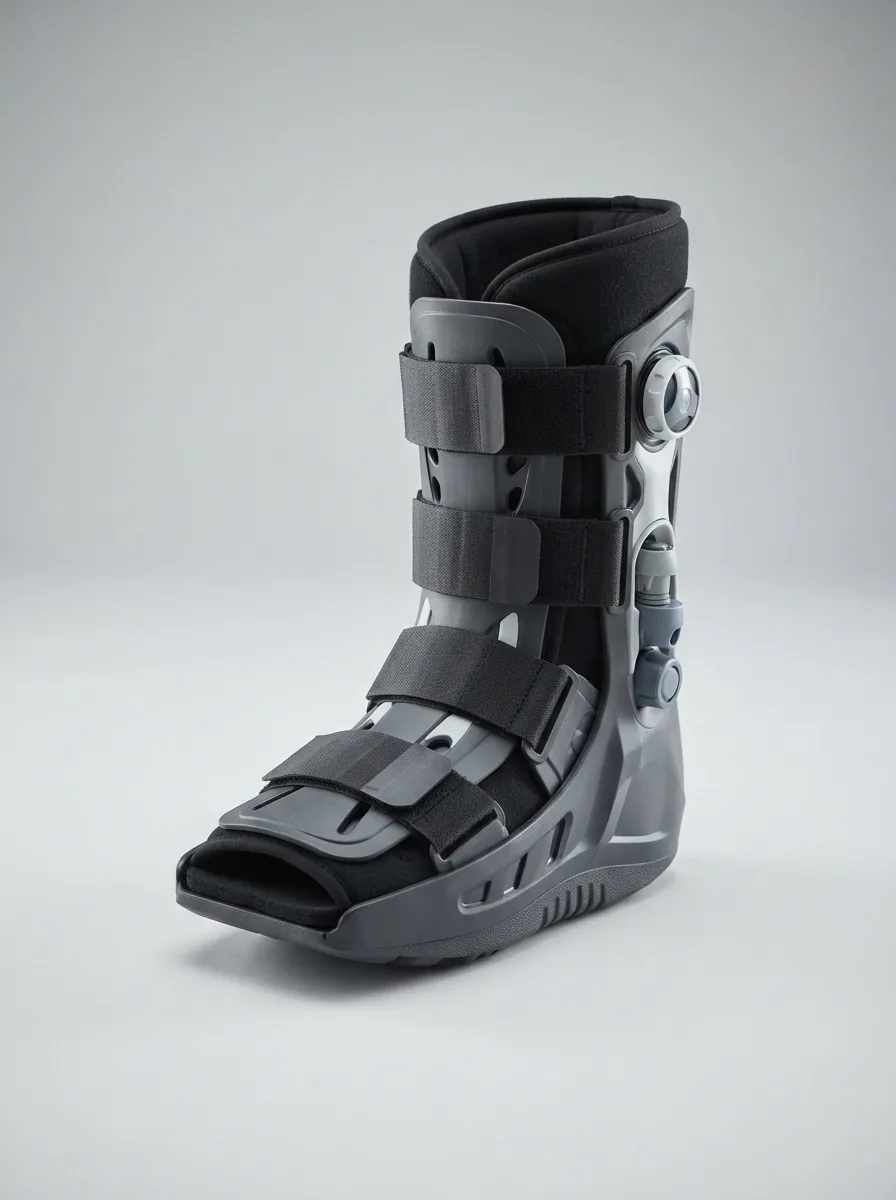 A single Aircast walking boot displayed prominently against a clean, neutral background.