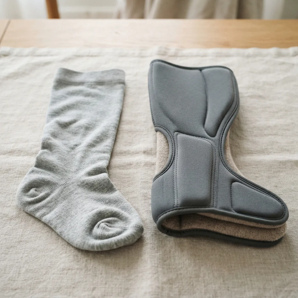Replacement liners and socks for Aircast ankle braces and other support devices.