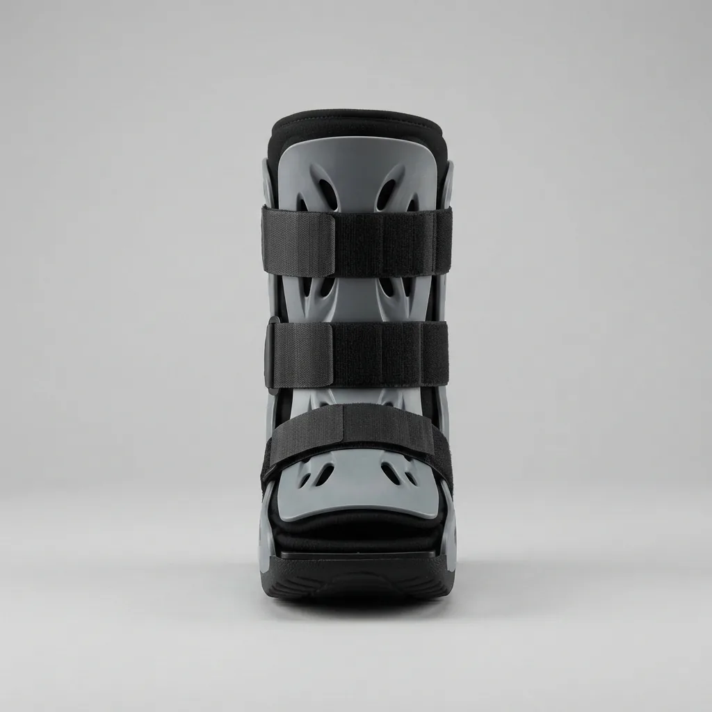 The Aircast AirSelect Short Walking Boot is shown from the front, highlighting the ventilation ports.
