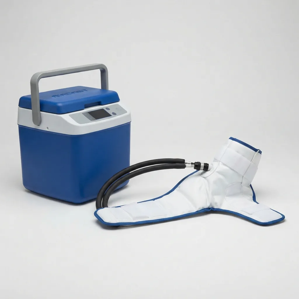 Aircast Cryo Cuff IC Cooler with ankle therapy pad.