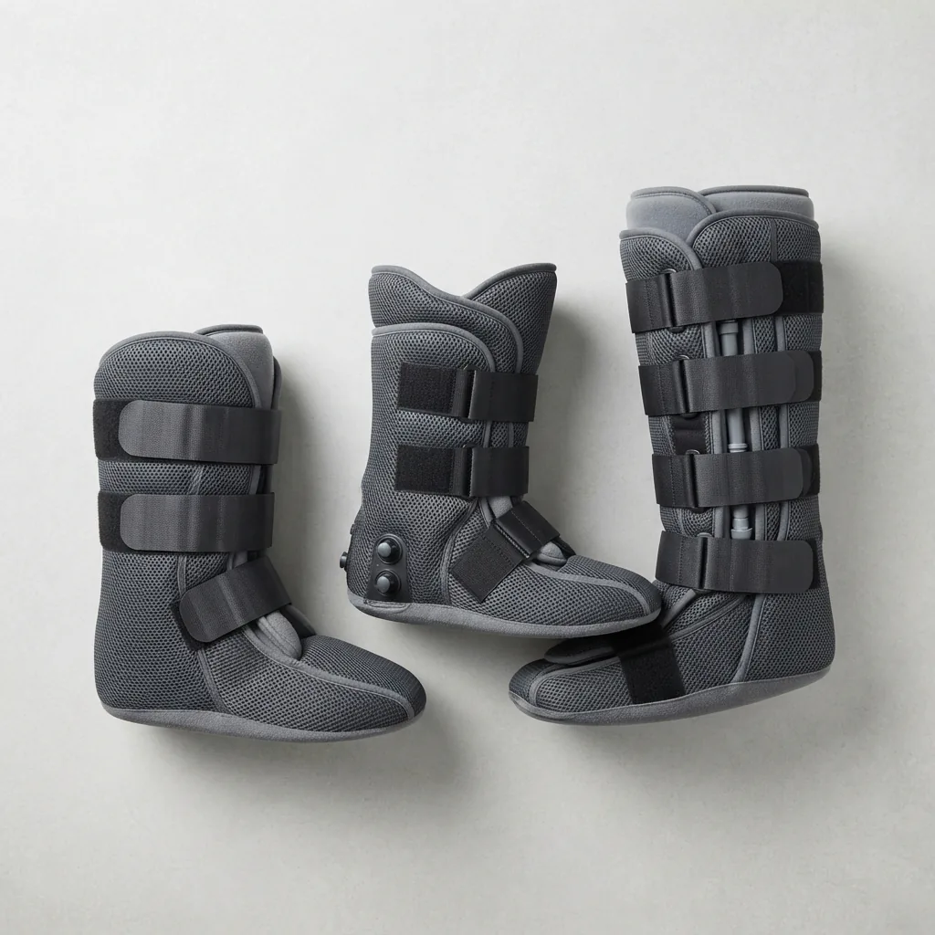 A collection of Aircast replacement liners specifically designed for various walking boot models.